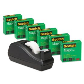 Scotch - Scotch Magic Tape, 3/4" x 1000", 1" Core, Black -  6/Pack
