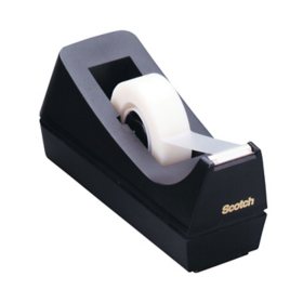 Scotch - Desktop Tape Dispenser, 1" Core, Weighted Non-Skid Base -  Black