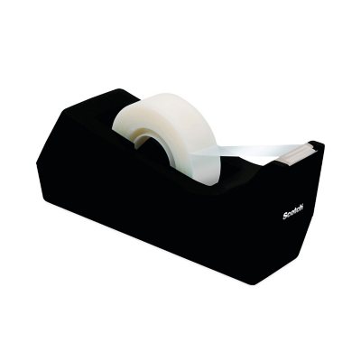 RNAB08Z7WSJTK ihomecooker desktop tape dispenser adhesive roll holder (fits  1 & 3 core) with weighted nonskid base black