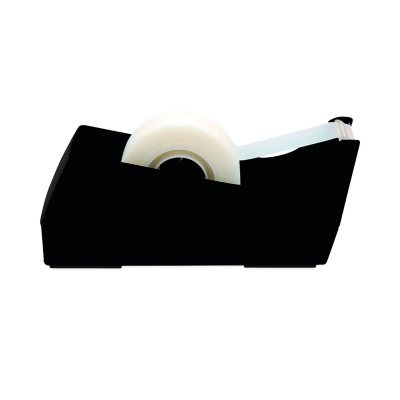 Deluxe Desktop Tape Dispenser, Heavily Weighted, Attached 1 Core, Black -  ASE Direct