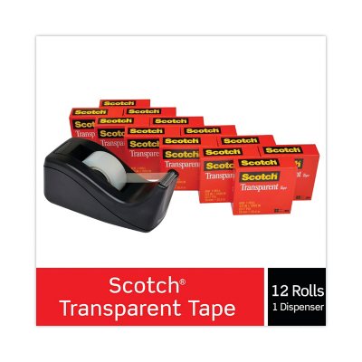 Scotch - Transparent Tape, 3/4 x 1000, 1 Core, Clear - 6/Pack - Sam's  Club