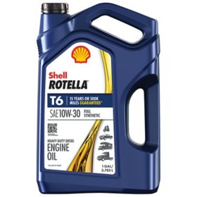 Shell Rotella T6 Full Synthetic 10W30 (3-pack/1 gallon bottles)