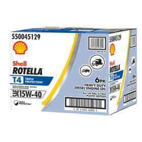 Shell Rotella T4 Triple Protection 15W-40 Diesel Engine Oil6-pack/1 gallon bottles 