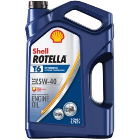 Shell Rotella T6 5W-40 Synthetic Heavy-Duty Diesel Engine Oil, 3-pack/1 gallon bottles