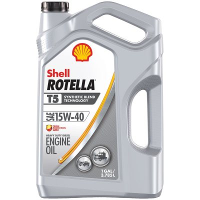 Shell Rotella T5 15W-40 Synthetic Blend Heavy-Duty Diesel Engine Oil, (3-pack/1 gallon bottles)