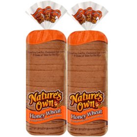 Nature's Own Honey Wheat Bread, 20 oz, 2 ct