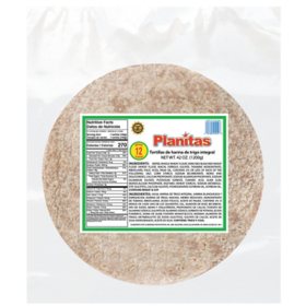 Pan Pepin Planitas Whole Wheat Flour Tortillas X-Large 42 oz., 12 ct.