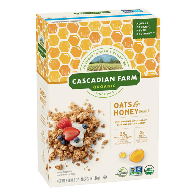 Cascadian Farm Organic Oats and Honey Granola Cereal (48.5 oz.)