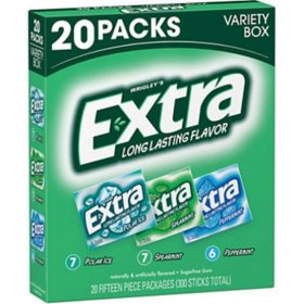 Extra Mint Sugar Free Chewing Gum Bulk Variety Pack (15 pc., 20 pk.)