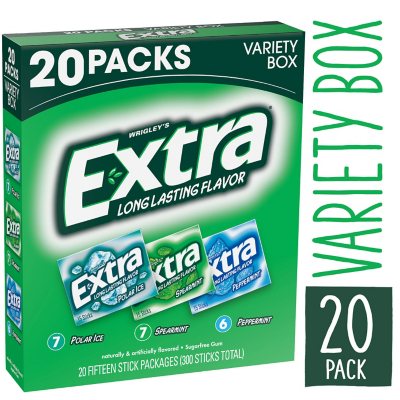 Extra Mint Sugar-Free Chewing Gum Bulk Variety Pack, 20 pk.