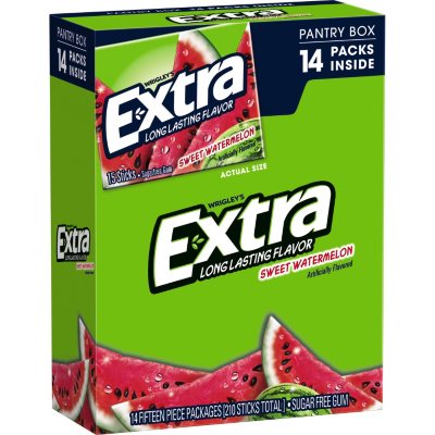 Extra Gum, Sweet Watermelon (15 pcs., 14 ct.) - Sam's Club