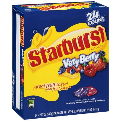 Starburst Very Berry Fruit Chews 2 07 Oz 24 Ct Sam S Club