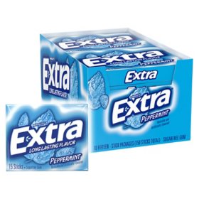 Extra Peppermint Sugar Free Chewing Gum Bulk Pack 15 ct., 10 pk.
