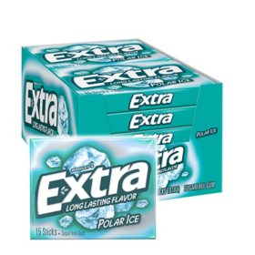 Extra Polar Ice Sugar Free Chewing Gum Bulk Pack 15 ct., 10 pk.