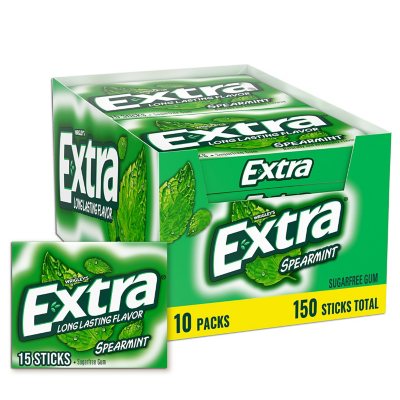 Extra Spearmint Sugar Free Chewing Gum Bulk Pack 15 ct., 10 pk. - Sam's ...