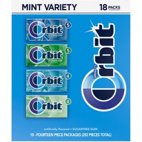 Orbit Gum Sugar Free Mint Chewing Gum Bulk Variety Pack, 14 pc., 18 pk.