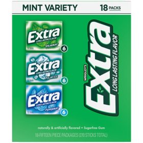Extra Mint Sugar Free Chewing Gum Bulk Variety Pack (15 pc., 18 pk.)