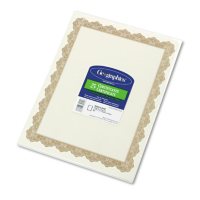 Geographics - Parchment Paper Certificates, 8-1/2 x 11, Optima Gold Border, 25 per Pack