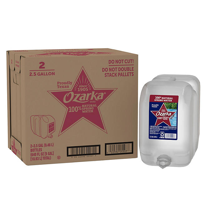 Ozarka 100% Natural Spring Water 2.5 gal. jugs, 2 pk.
