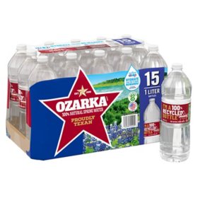 Ozarka 100% Natural Spring Water 1 L., 15 pk.