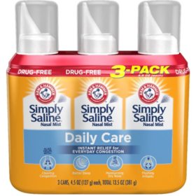 Simply Saline Daily Care Adult Nasal Mist (3 pk., 4.5 oz./pk.)