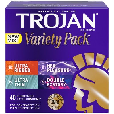 Trojan Variety Pack Premium Latex Condoms (40 ct.) - Sam's Club