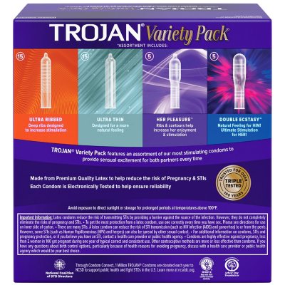 Trojan Variety Pack Premium Latex Condoms (40 ct.) - Sam's Club