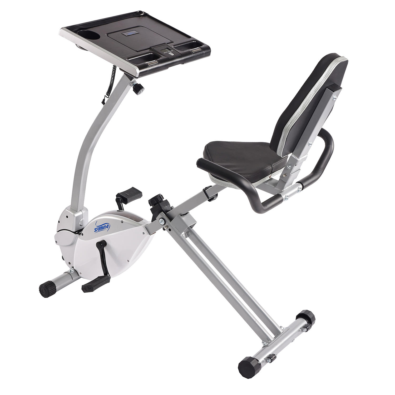 Stamina 15-0321 2-in-1 Recumbent Exercise Bike Workstation and Standing Desk