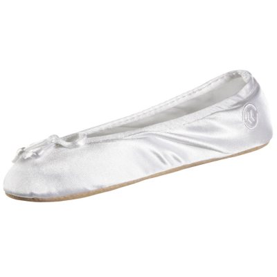 Isotoner women's satin ballerina on sale slippers