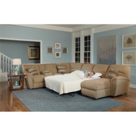 lane furniture robert 4 piece reclining sectional sofa with chaise and sleeper