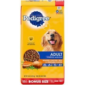 Pedigree Adult Complete Nutrition Roasted Chicken, Rice and Vegetable Dry Dog Food (55 lbs.) 