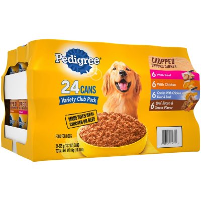 Pedigree Chopped Ground Dinner Wet Dog Food Variety Pack 13.2 oz