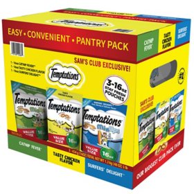 Temptations Cat Treats Stay Fresh Pouches, Flavor Variety Pack 3 ct.