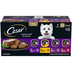 Cesar Classic Loaf in Sauce Easy Peel Variety Pack, 3.5 oz., 48 ct.