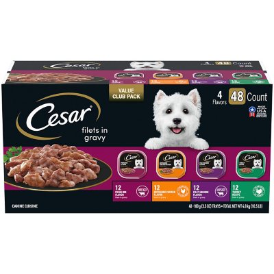 Cesar Filets in Gravy Easy Peel Variety Pack 3.5 oz. 48 Pack Sam s Club