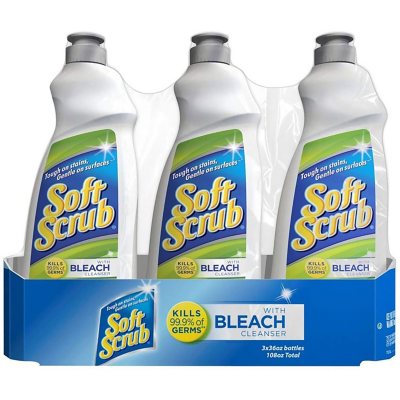 Soft Scrub with Bleach Cleanser Liquid, 24 oz (3 Pack) (Bundle