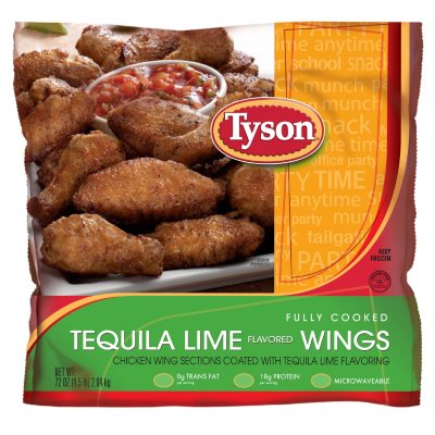 Tyson Tequila Lime Flavored Wings 72 oz. Sam's Club