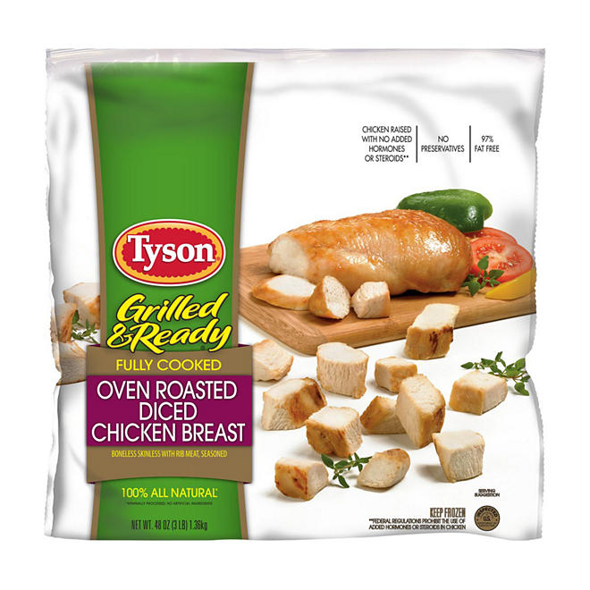 Tyson Grilled & Ready Diced Chicken Breast (3 lbs.)