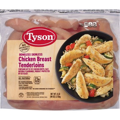 Tyson Boneless Skinless Chicken Breast Tenderloins (6 lbs.) - Sam's Club