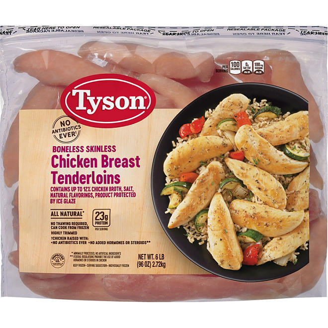Tyson Boneless Skinless Chicken Breast Tenderloins (6 lbs.)