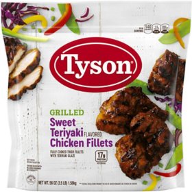 Tyson Grilled Sweet Teriyaki Flavored Chicken Fillets, Frozen, 3.5 lbs.