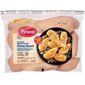 Tyson Thin Sliced Boneless Skinless Breasts, Frozen (6 lbs.)