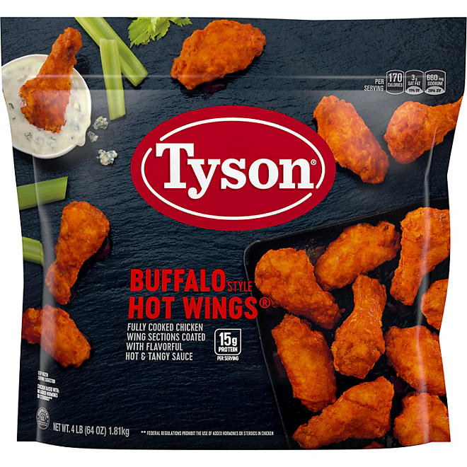 Tyson® Bone-In Buffalo Style Hot Chicken Wings 64 oz.