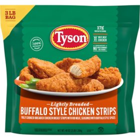 Tyson Lightly Breaded Spicy Buffalo Style Chicken Strips, Frozen, 3 lbs.