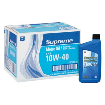 Case of 12 Chevron Supreme Motor Oil SAE 10W-40 Aceite Motor Gasolina 1 Qt  Each 