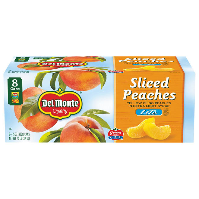 Del Monte Lite Sliced Peaches (15 oz. can, 8 ct.)