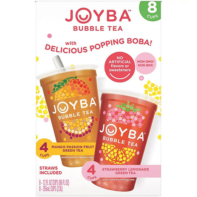 Joyba Bubble Green Tea Variety Pack 12 fl. oz. cup, 8 ct.