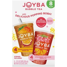 Joyba Bubble Green Tea with Popping Boba, Variety Pack, 12 fl. oz., 8 ct.