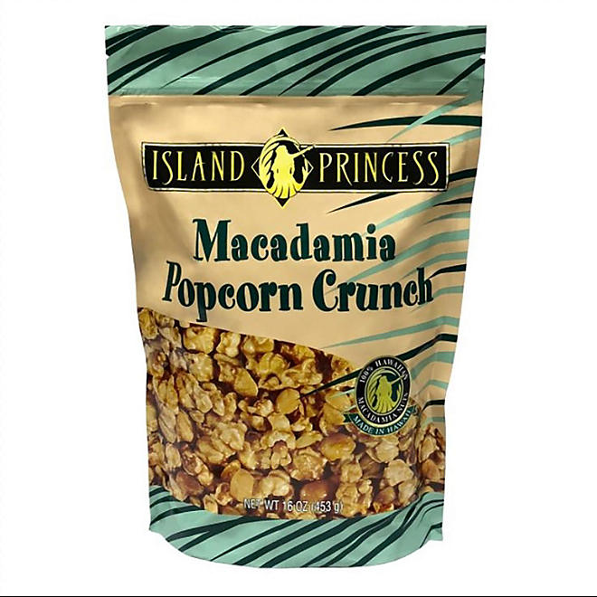 Island Princess Macadamia Popcorn Crunch 16 oz.