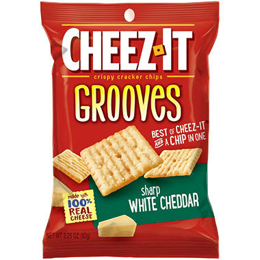 Cheez-It Grooves Sharp White Cheddar Crispy Cracker Chips ...